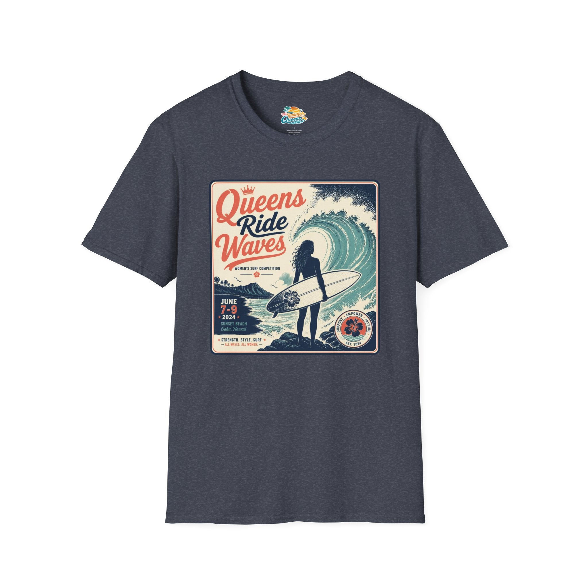 Queens Ride Waves Surf T-Shirt