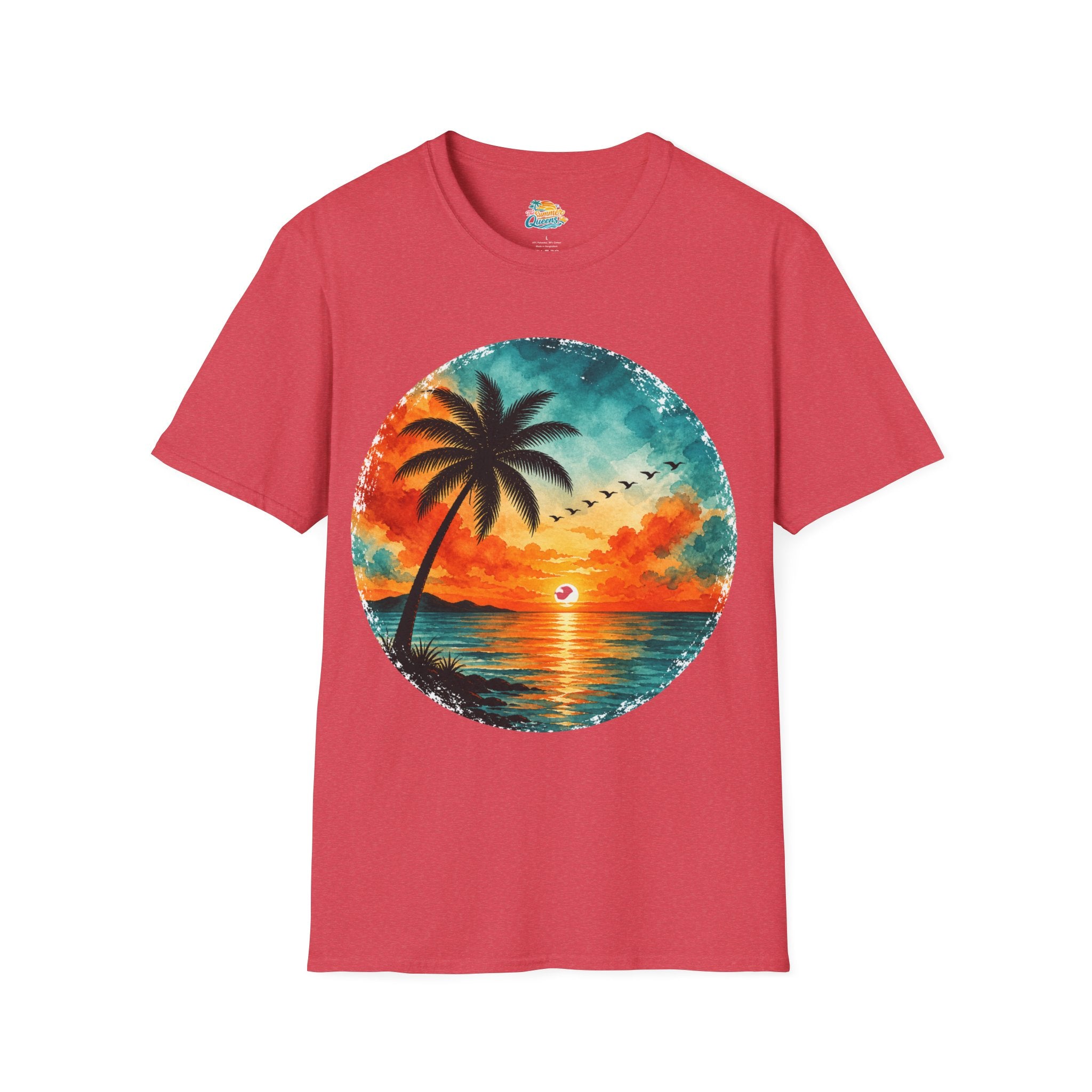 Sunset Palm Beach T-Shirt — Tropical Sunset Graphic Tee