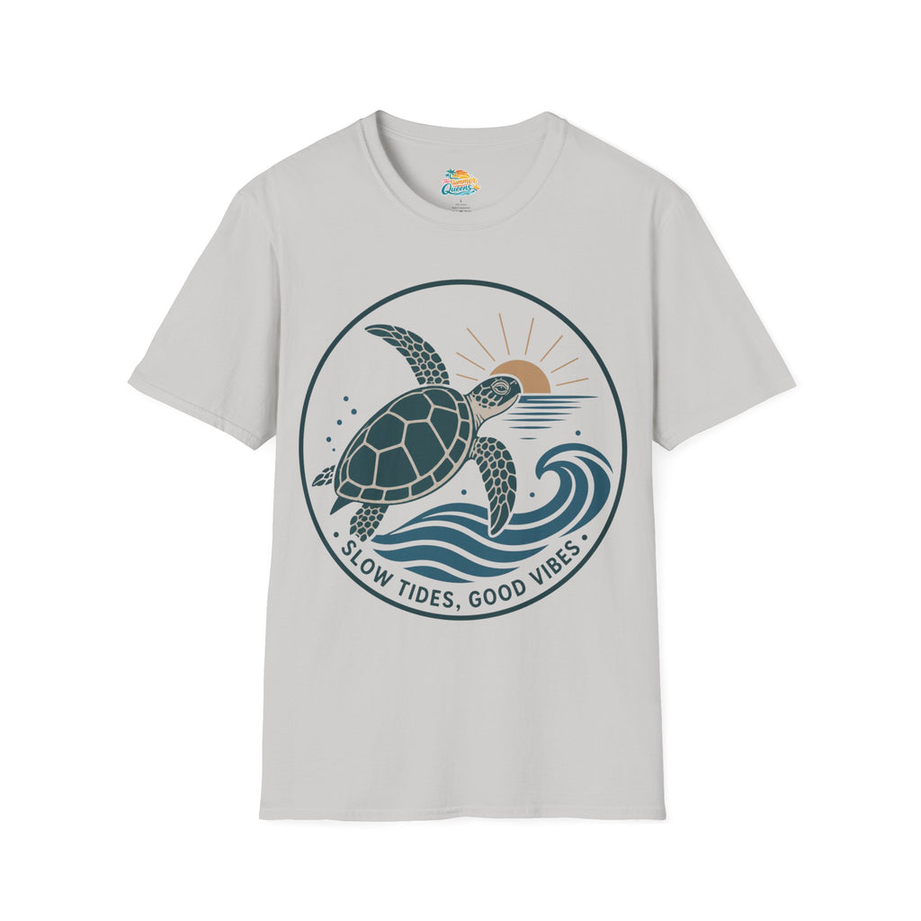 Slow Tides, Good Vibes T-Shirt —  Sea Turtle Coastal Graphic Tee