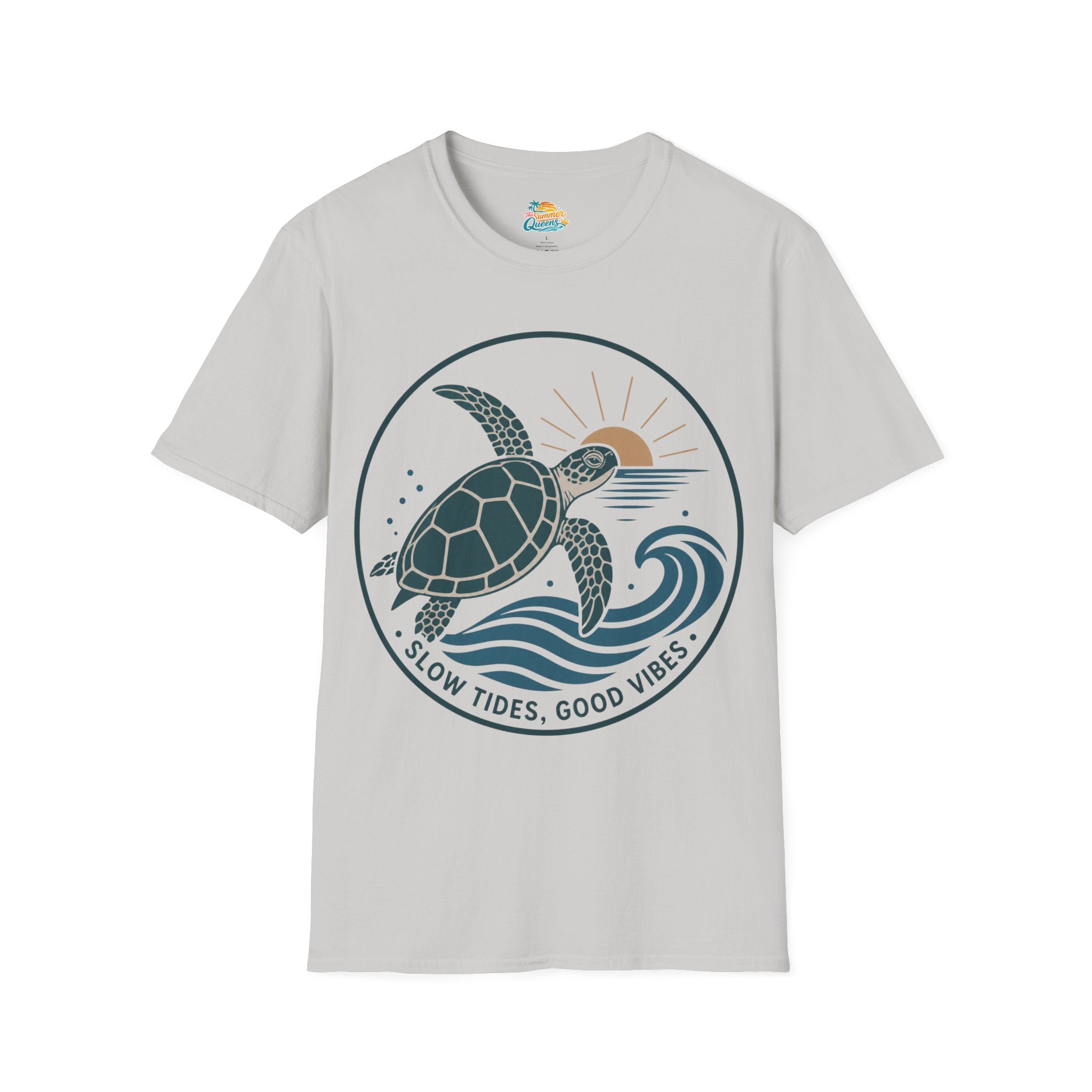 Slow Tides, Good Vibes T-Shirt —  Sea Turtle Coastal Graphic Tee