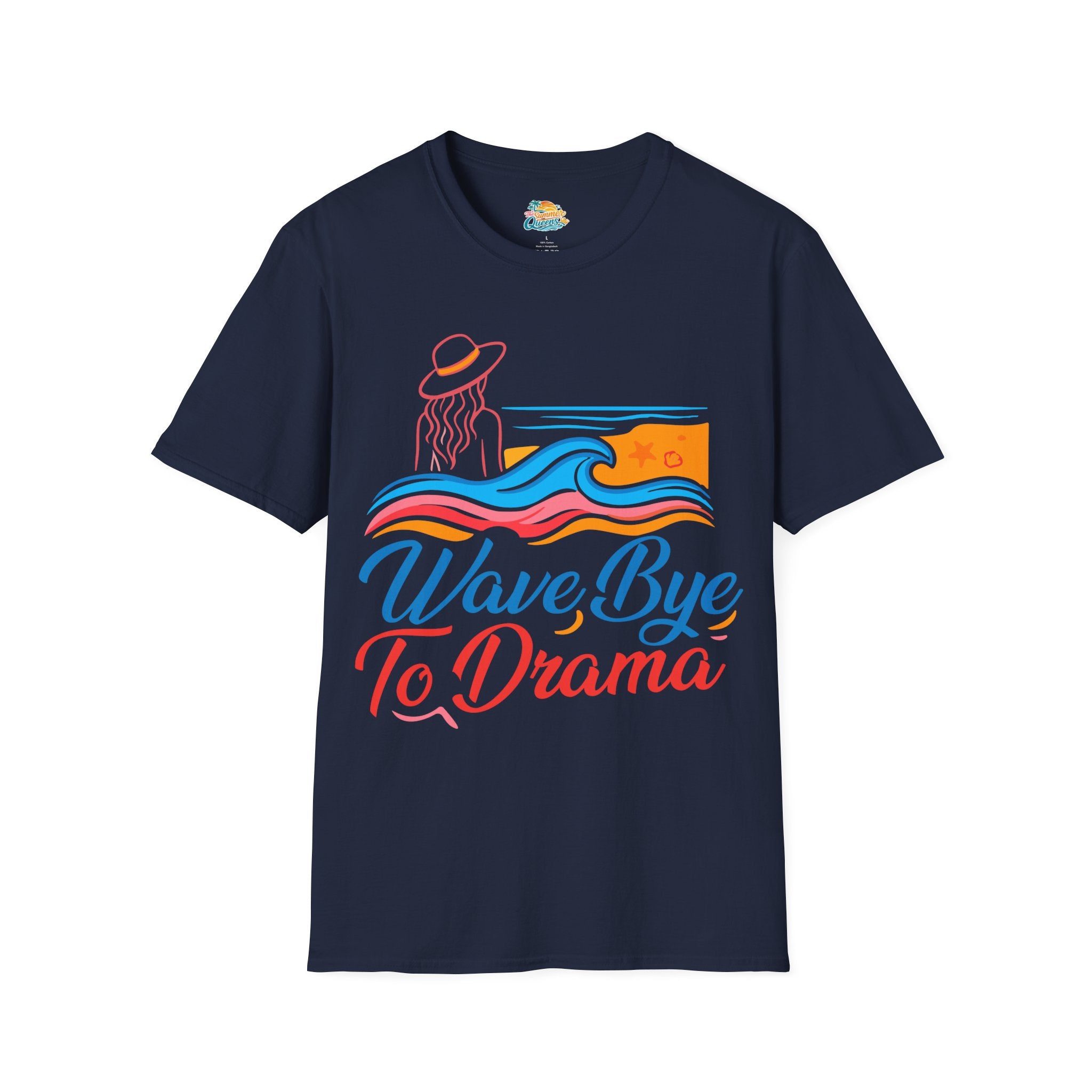 Wave Bye To Drama T-Shirt – Retro Beach Vibes Summer Tee