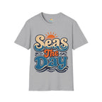 Seas The Day Graphic T-Shirt — Retro Beach Surf Tee