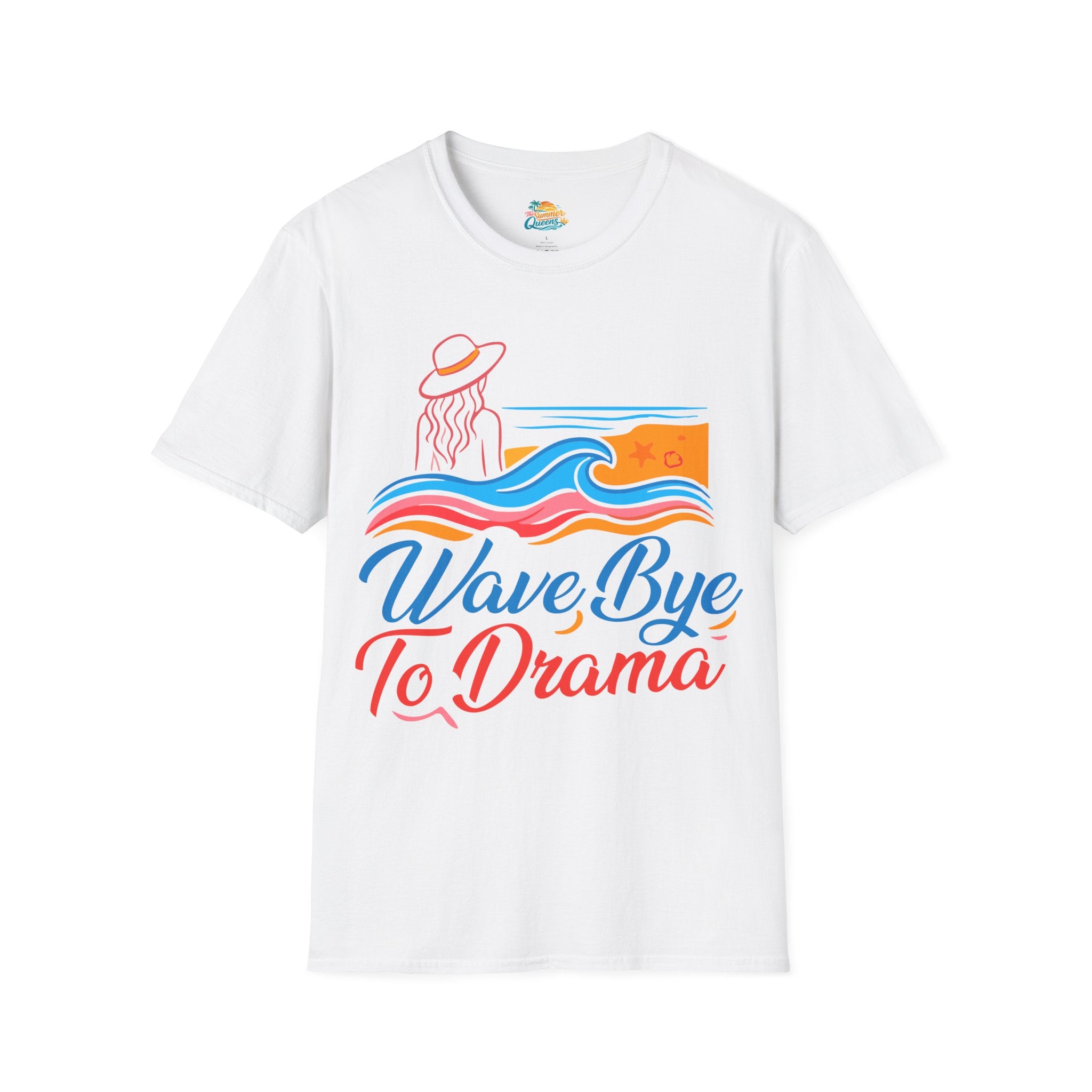 Wave Bye To Drama T-Shirt – Retro Beach Vibes Summer Tee