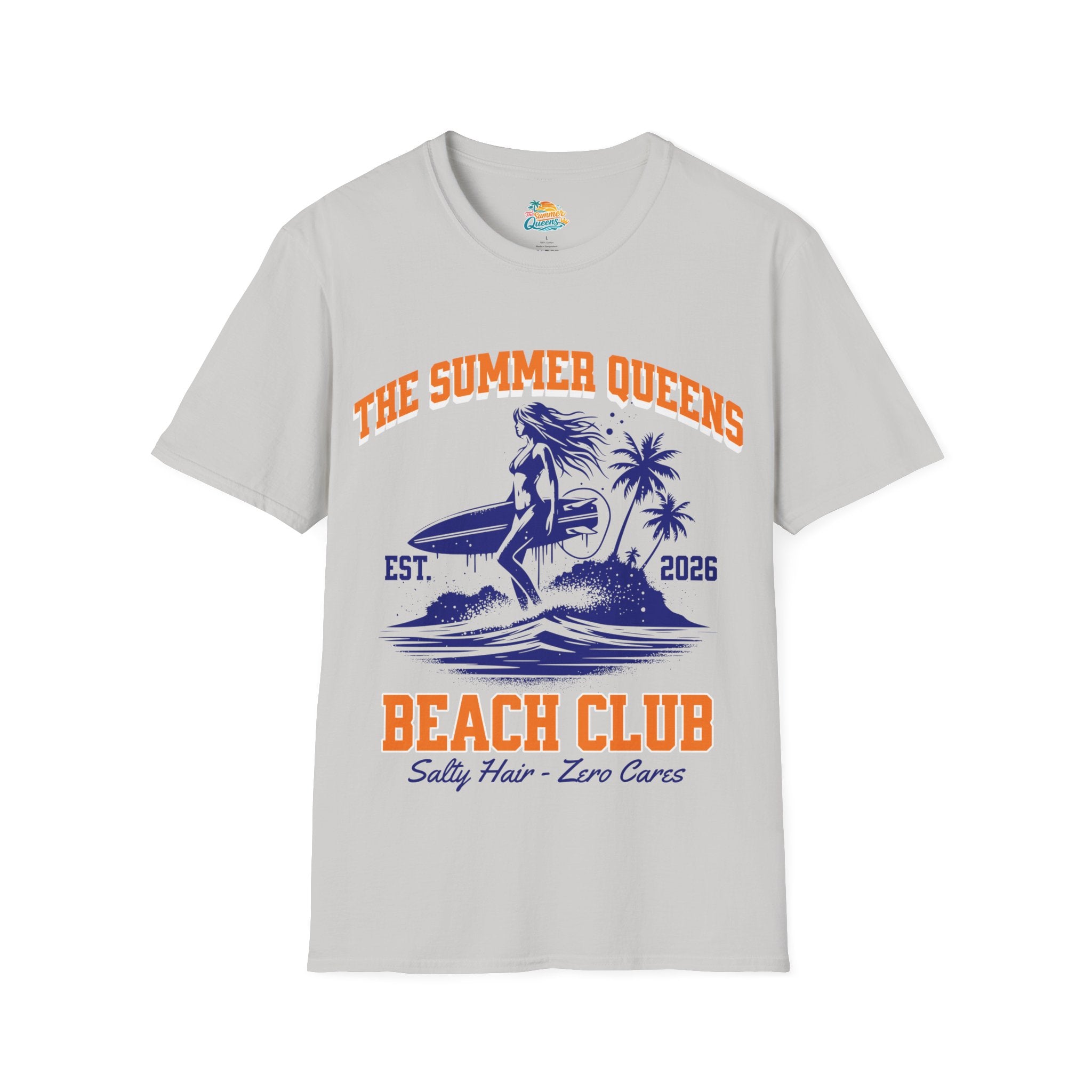 The Summer Queens Beach Club T-Shirt — Surf Graphic (Est. 2026)