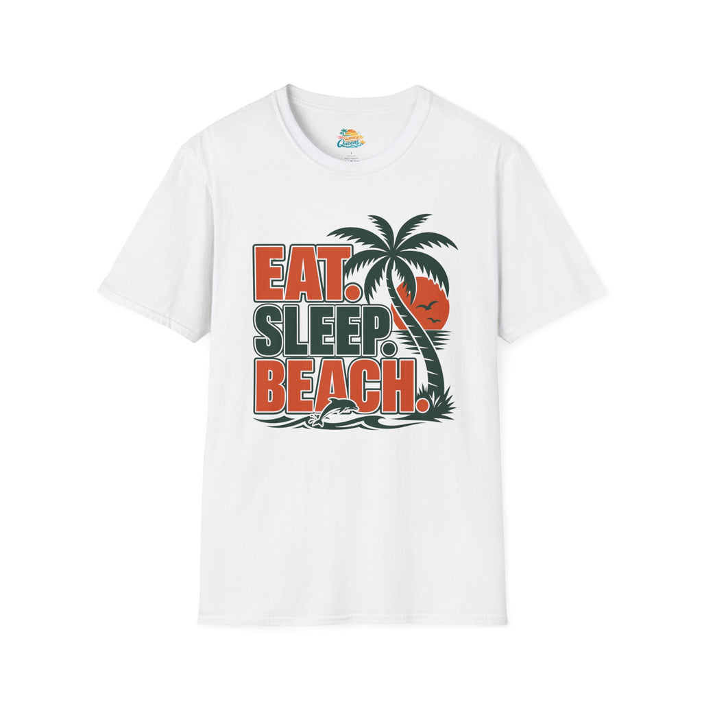Eat. Sleep. Beach. T-Shirt — Retro Palm Tree Surf Graphic Tee