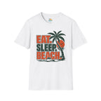 Eat. Sleep. Beach. T-Shirt — Retro Palm Tree Surf Graphic Tee