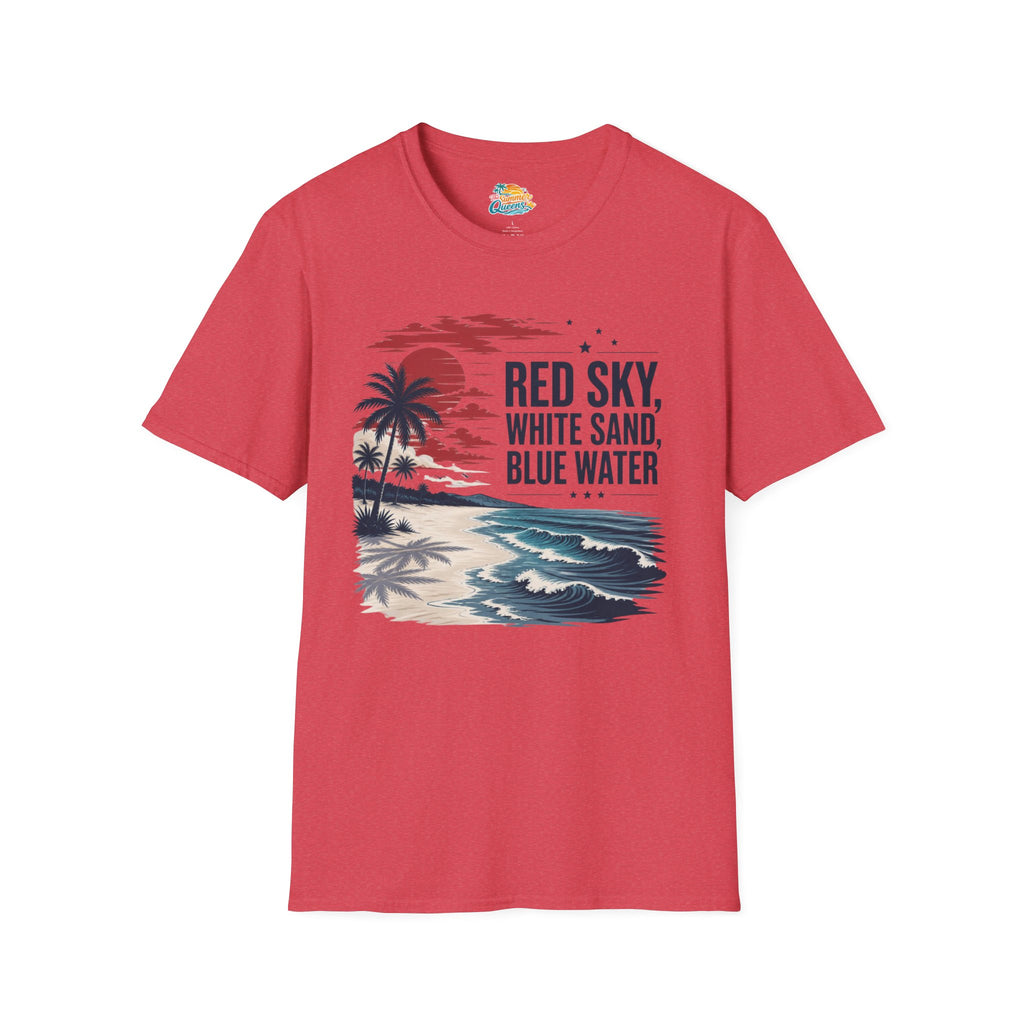 Red Sky, White Sand, Blue Water T-Shirt