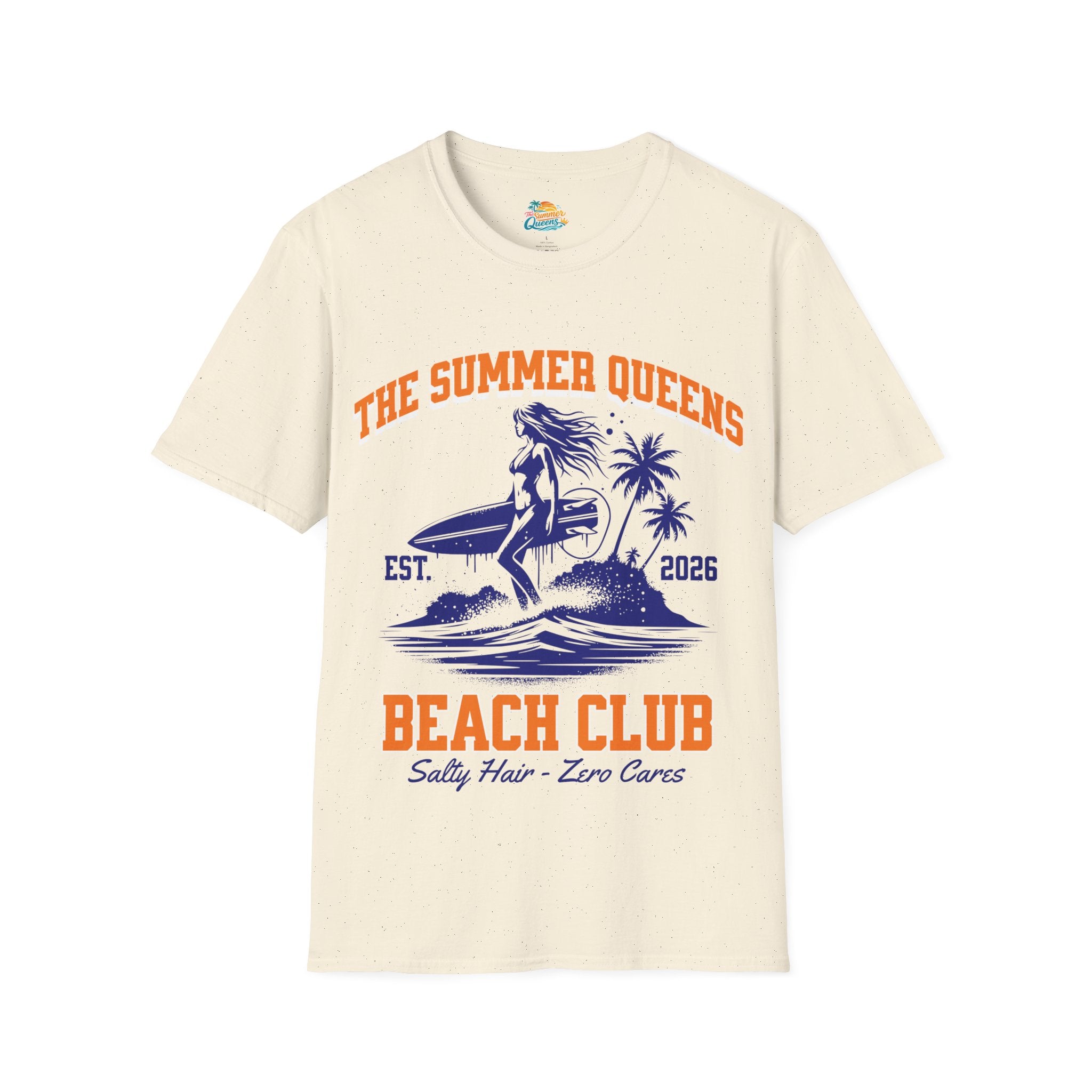 The Summer Queens Beach Club T-Shirt — Surf Graphic (Est. 2026)