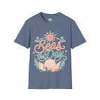 Seas the Day Beach T-Shirt – Nautical Shell & Sun Summer Tee