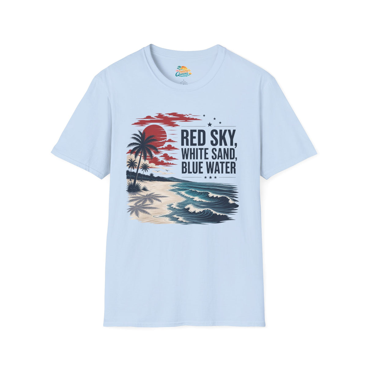 Red Sky, White Sand, Blue Water T-Shirt