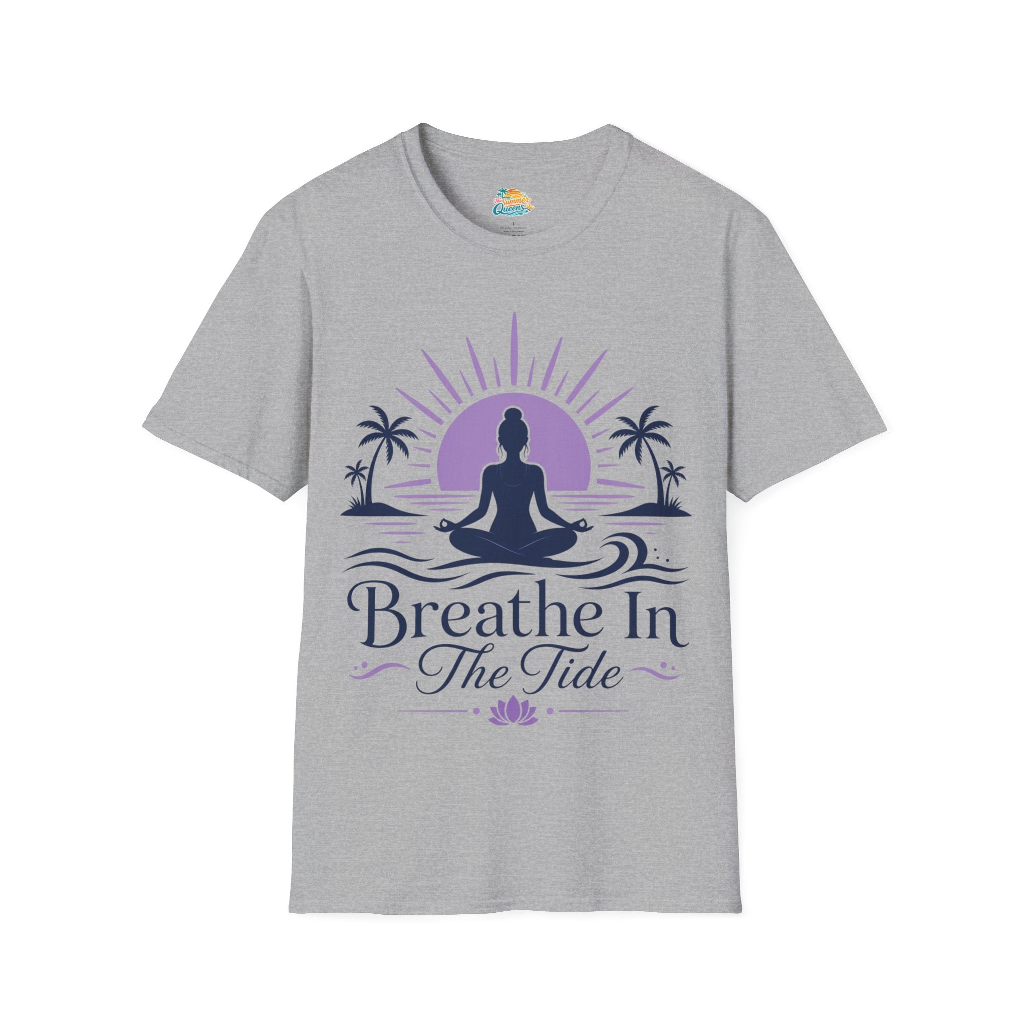 Breathe In The Tide Yoga T-Shirt — Meditative Beach Relaxation Tee