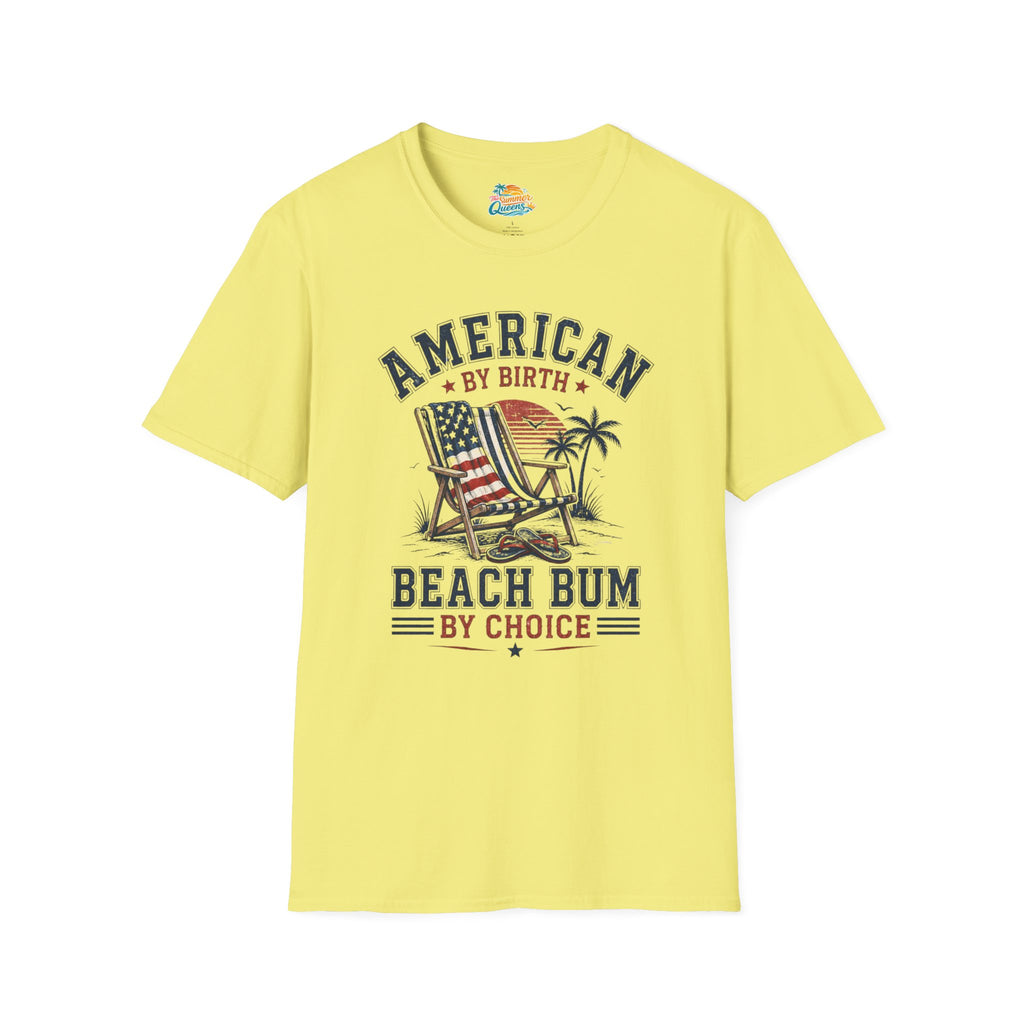 American by Birth, Beach Bum by Choice T‑Shirt