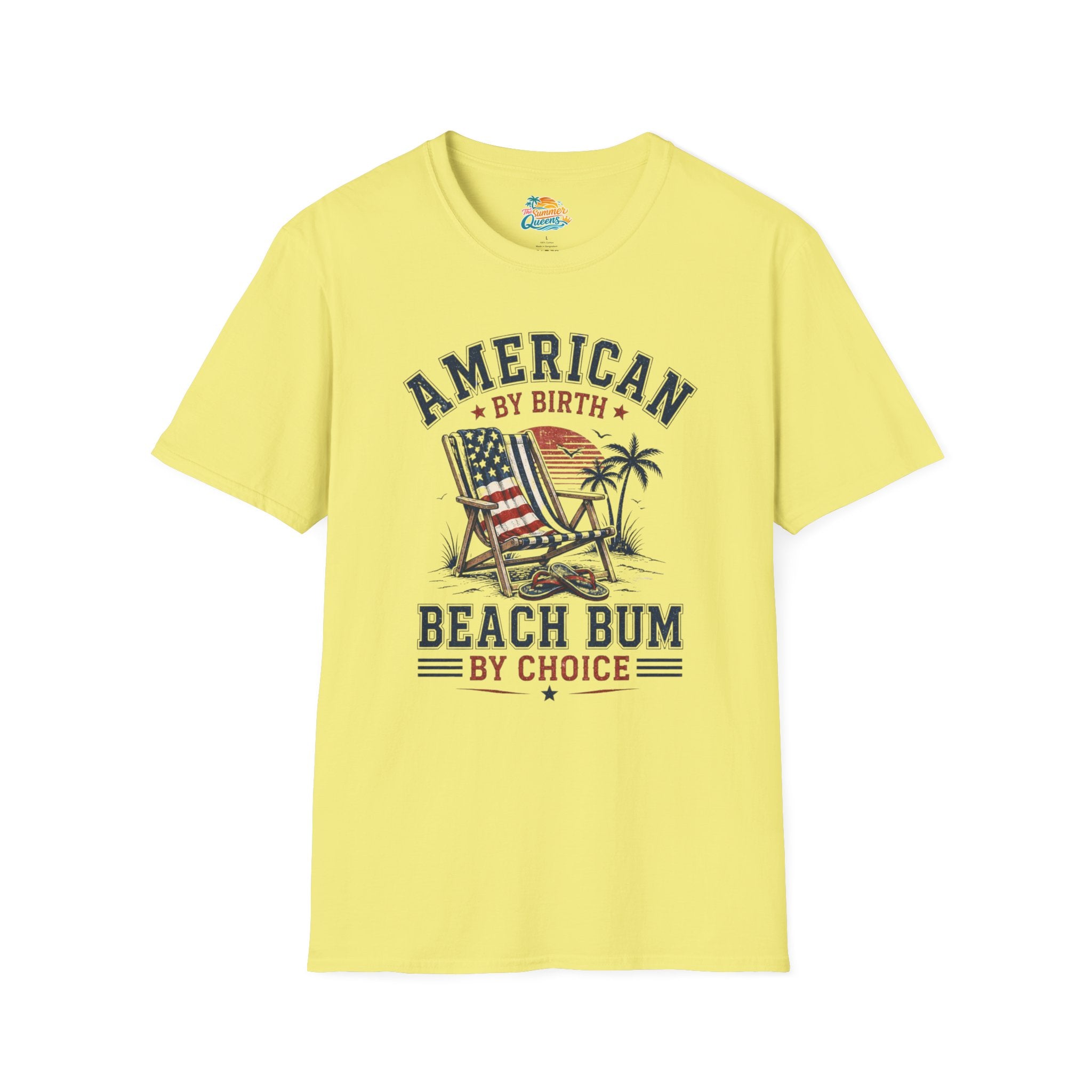 American by Birth, Beach Bum by Choice T‑Shirt