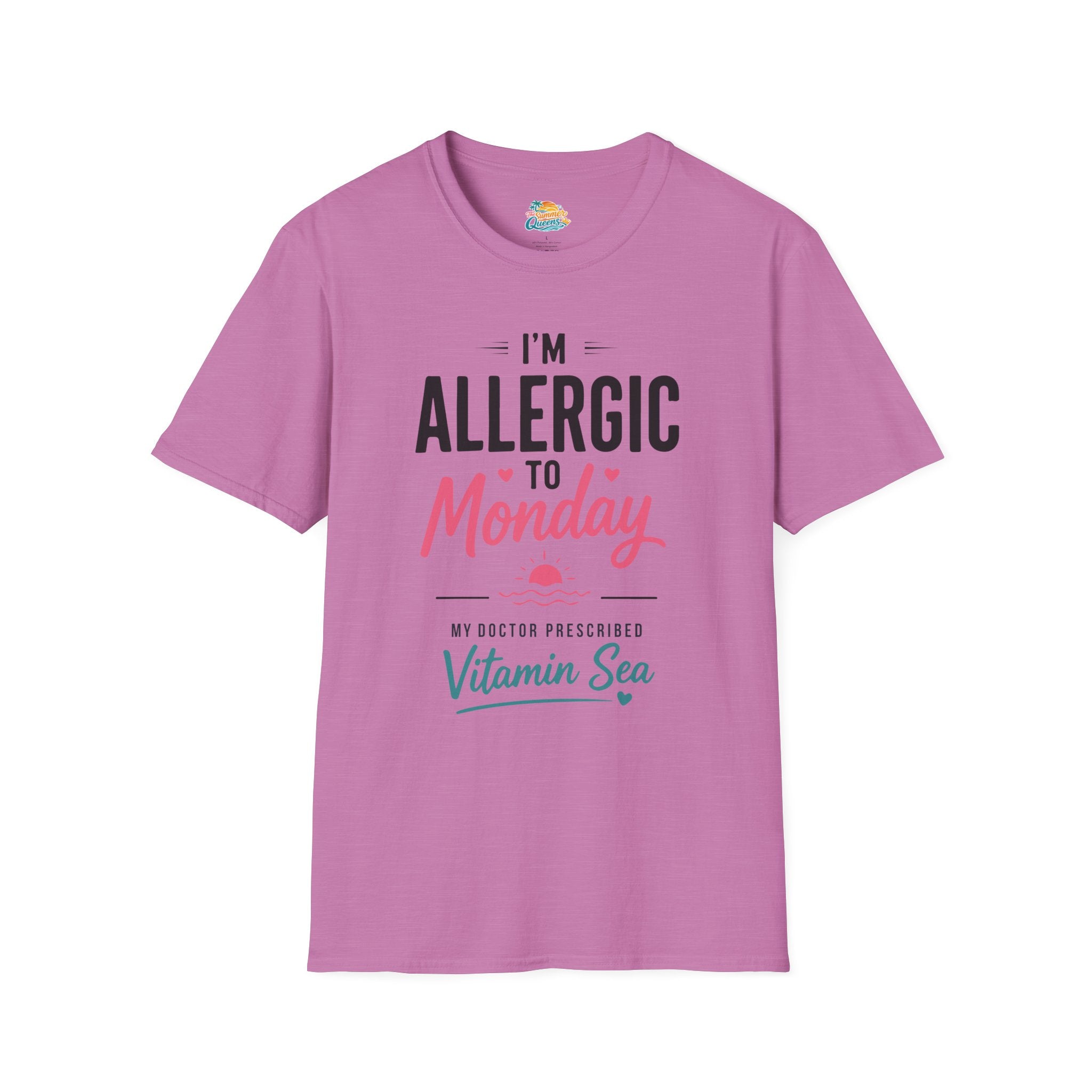 I'm Allergic to Monday My Doctor Prescribed Vitamin Sea T-Shirt Beach Humor Tee
