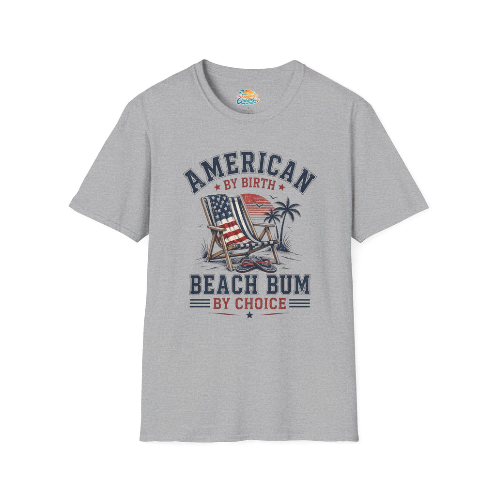 American by Birth, Beach Bum by Choice T‑Shirt