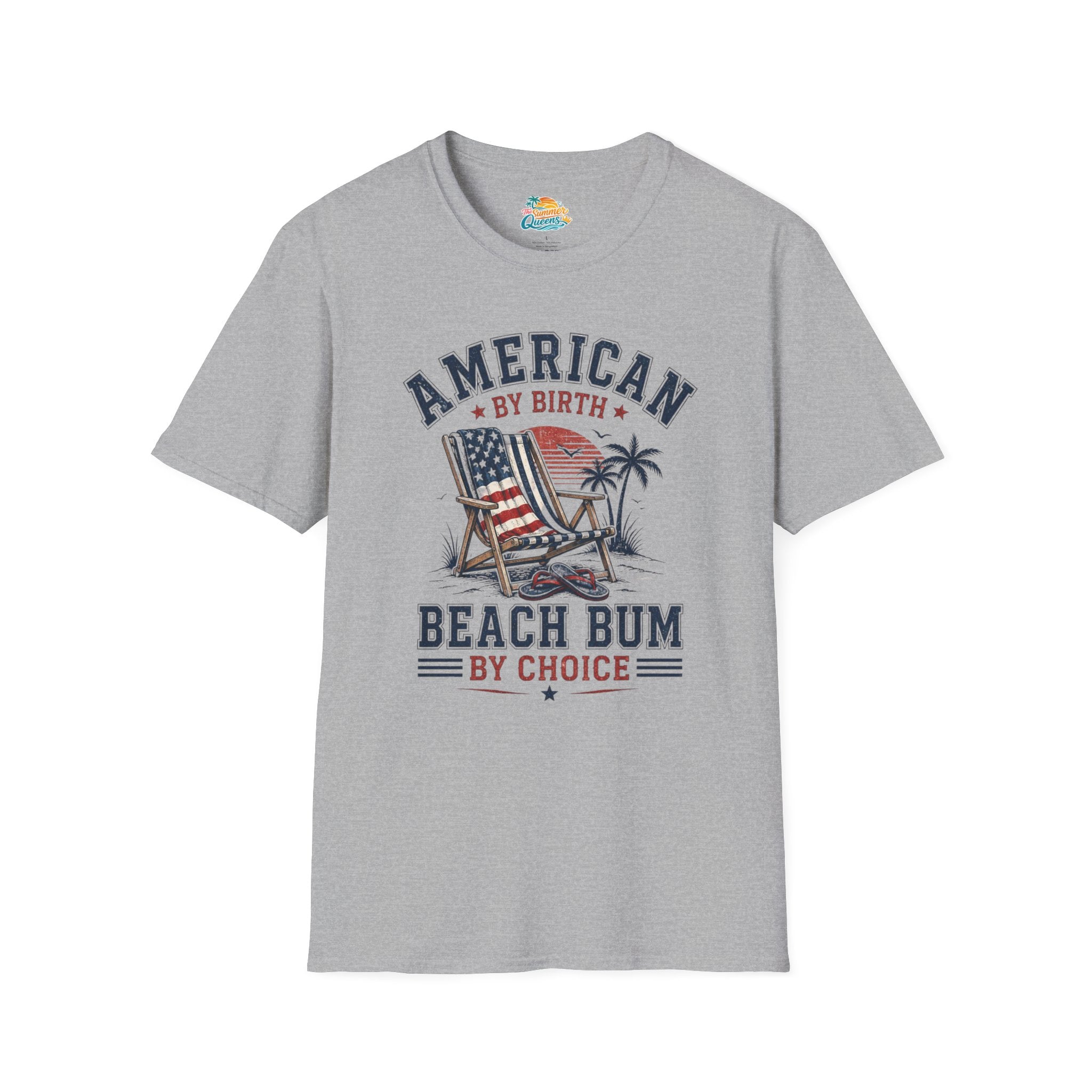 American by Birth, Beach Bum by Choice T‑Shirt
