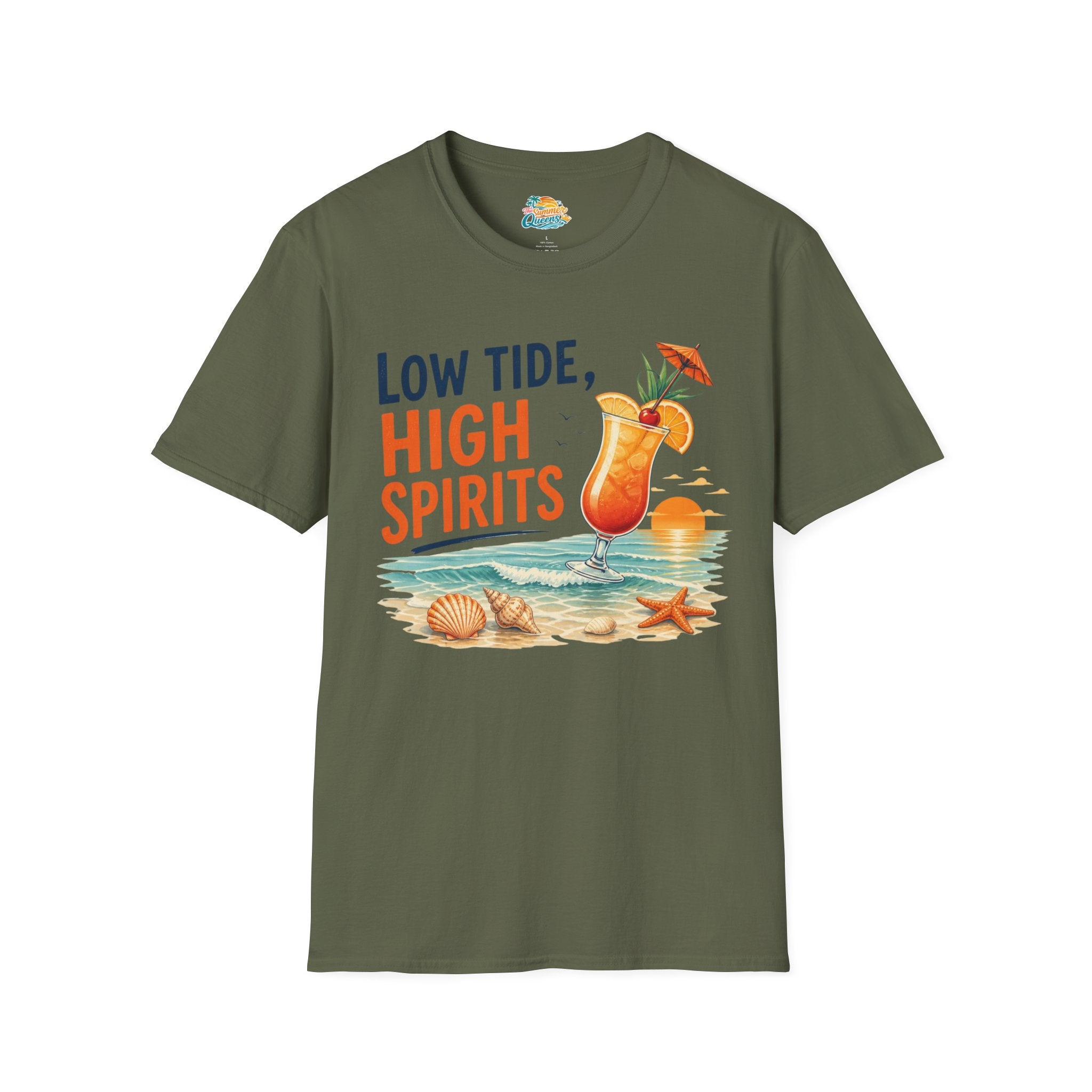 Low Tide, High Spirits Cocktail T-Shirt