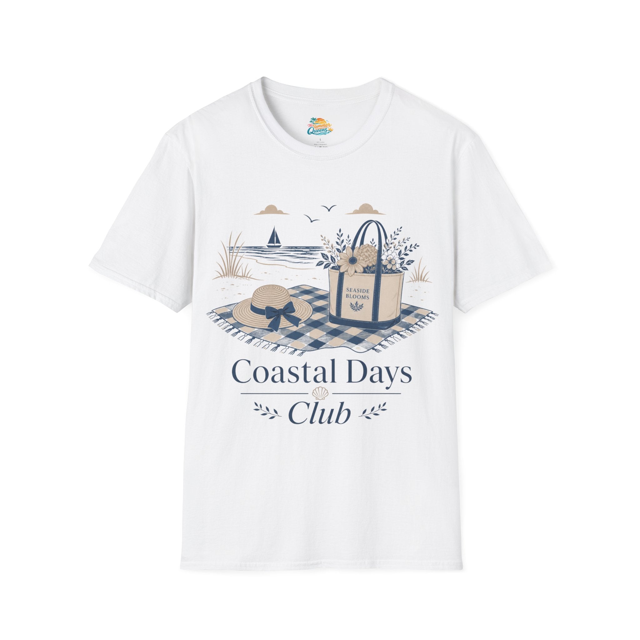 Coastal Days Club T-Shirt – Beach Picnic Tote & Hat Graphic