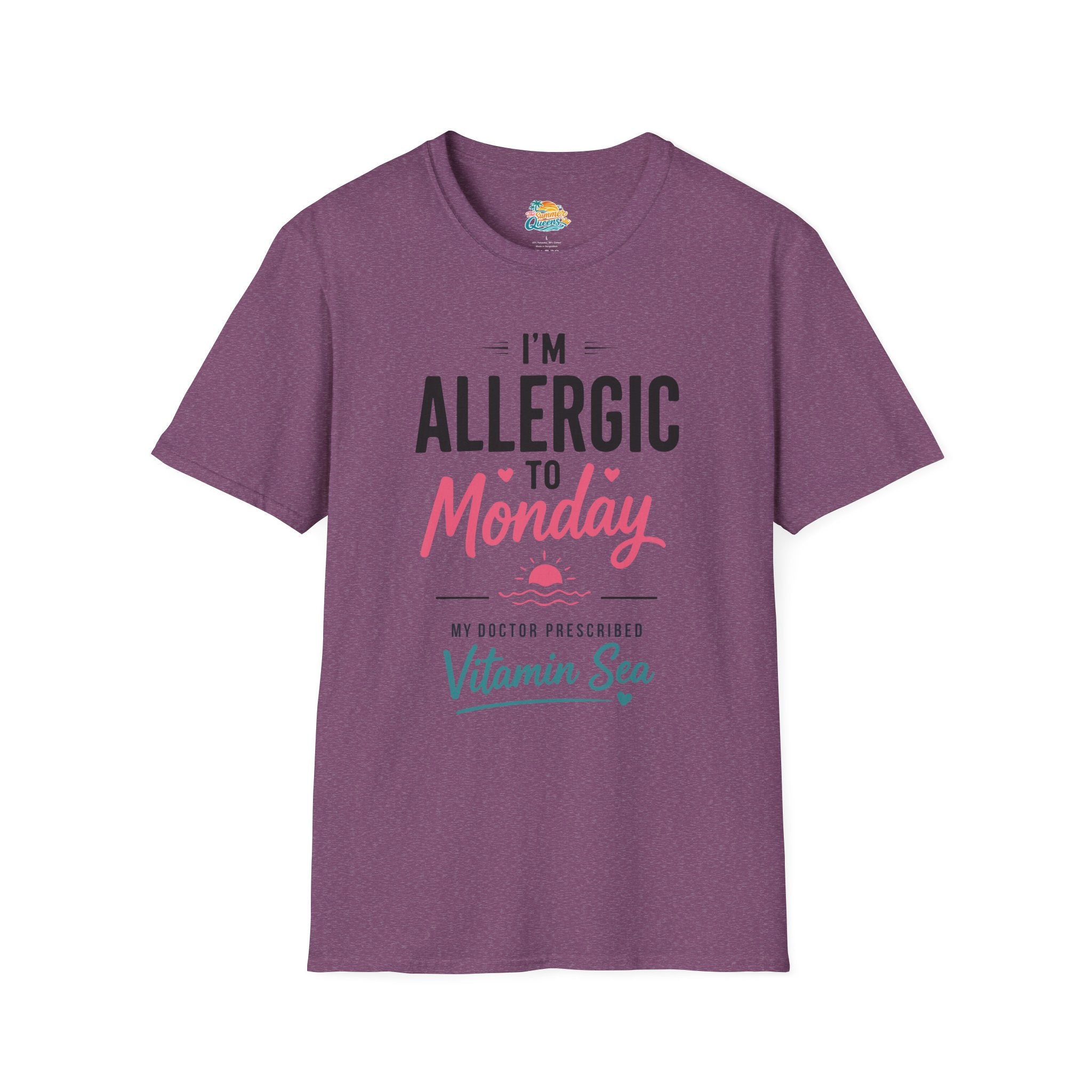 I'm Allergic to Monday My Doctor Prescribed Vitamin Sea T-Shirt Beach Humor Tee