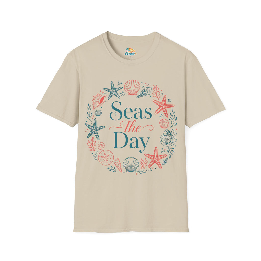 Seas The Day T-Shirt — Nautical Shell & Starfish Beach Tee