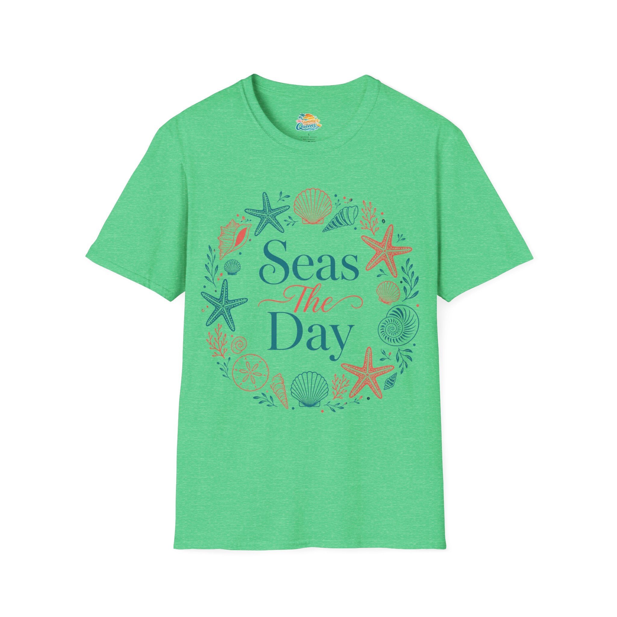 Seas The Day T-Shirt — Nautical Shell & Starfish Beach Tee