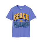 Beach Please T-Shirt – Retro Sunset Palm Graphic