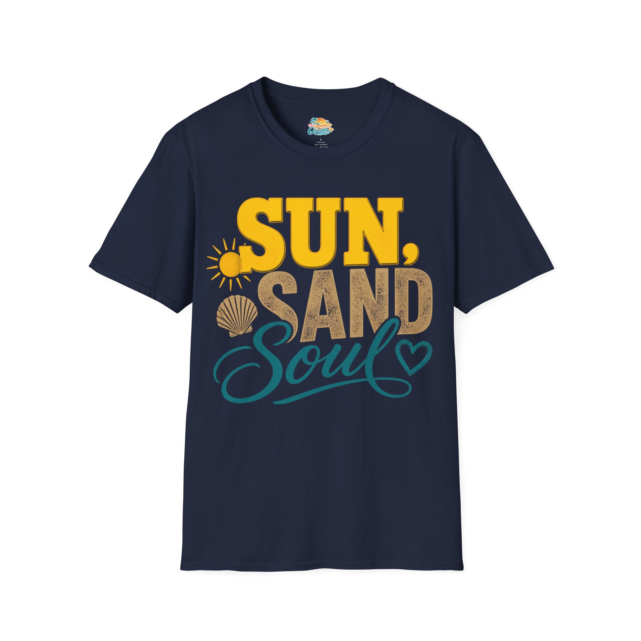 Sun, Sand & Soul Beach T-Shirt – Summer Vacation Shell Graphic Tee