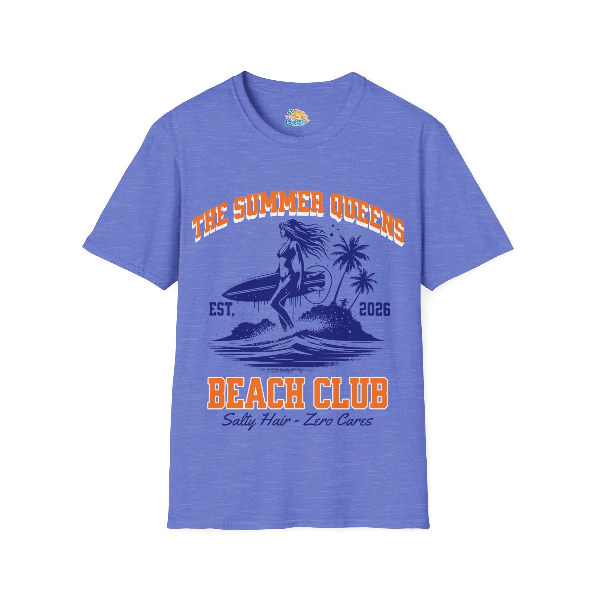 The Summer Queens Beach Club T-Shirt — Surf Graphic (Est. 2026)