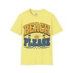 Beach Please T-Shirt – Retro Sunset Palm Graphic