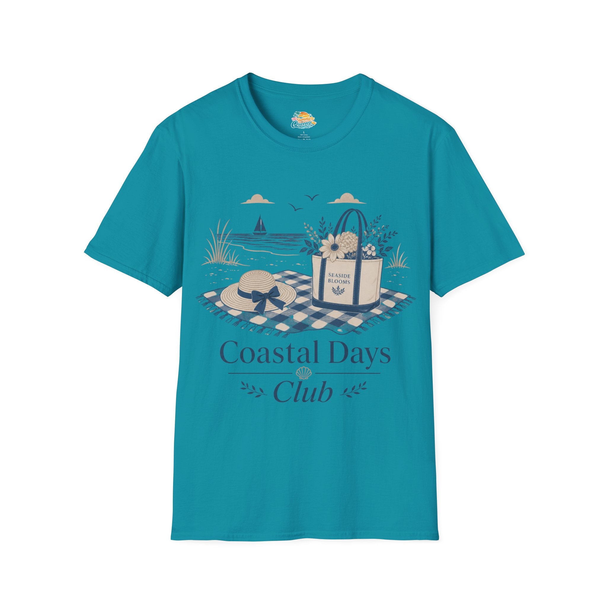 Coastal Days Club T-Shirt – Beach Picnic Tote & Hat Graphic