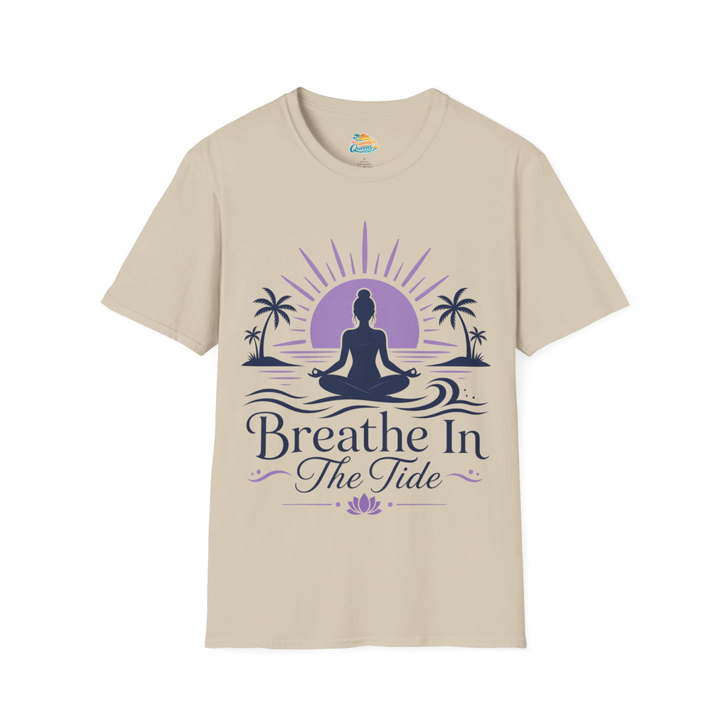Breathe In The Tide Yoga T-Shirt — Meditative Beach Relaxation Tee