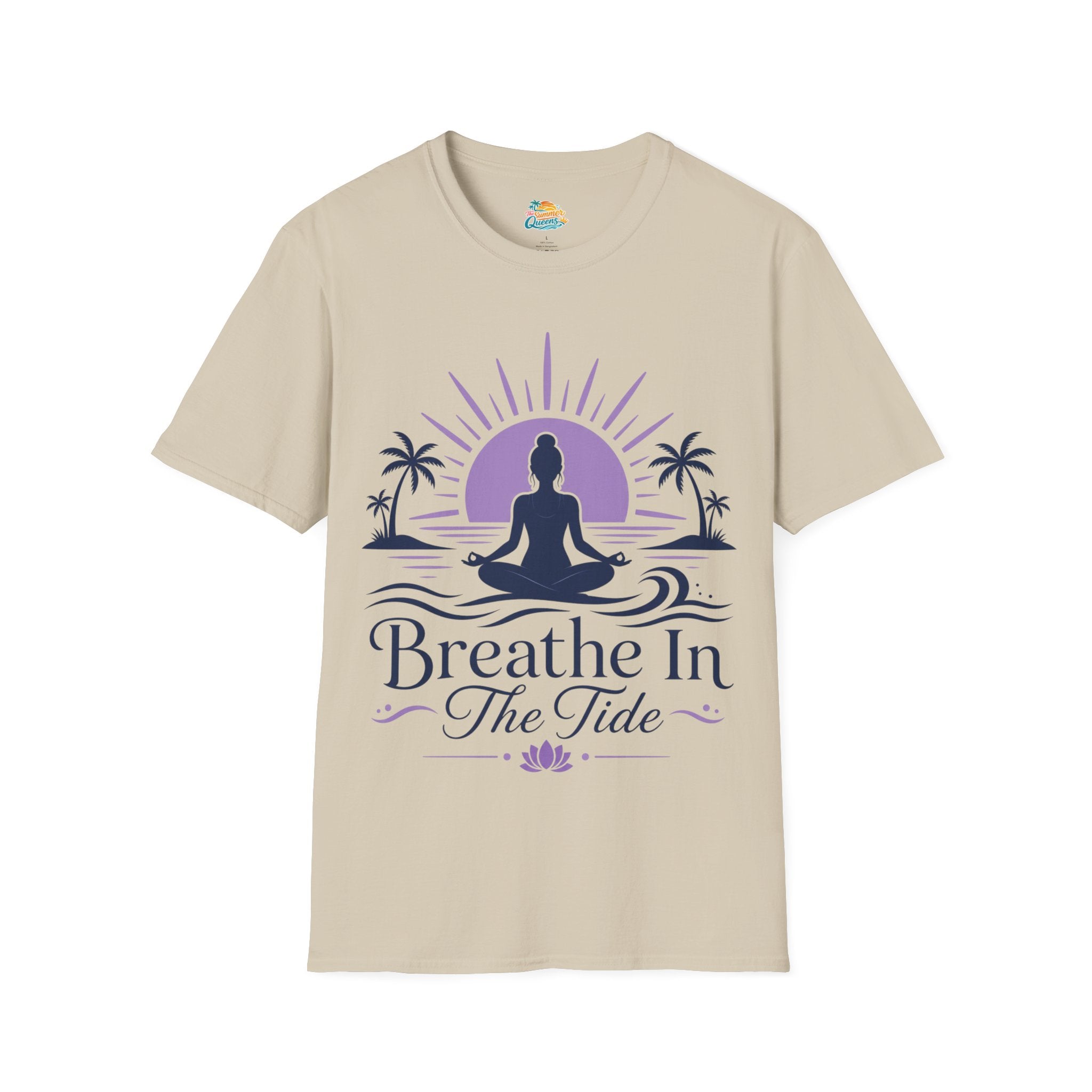 Breathe In The Tide Yoga T-Shirt — Meditative Beach Relaxation Tee