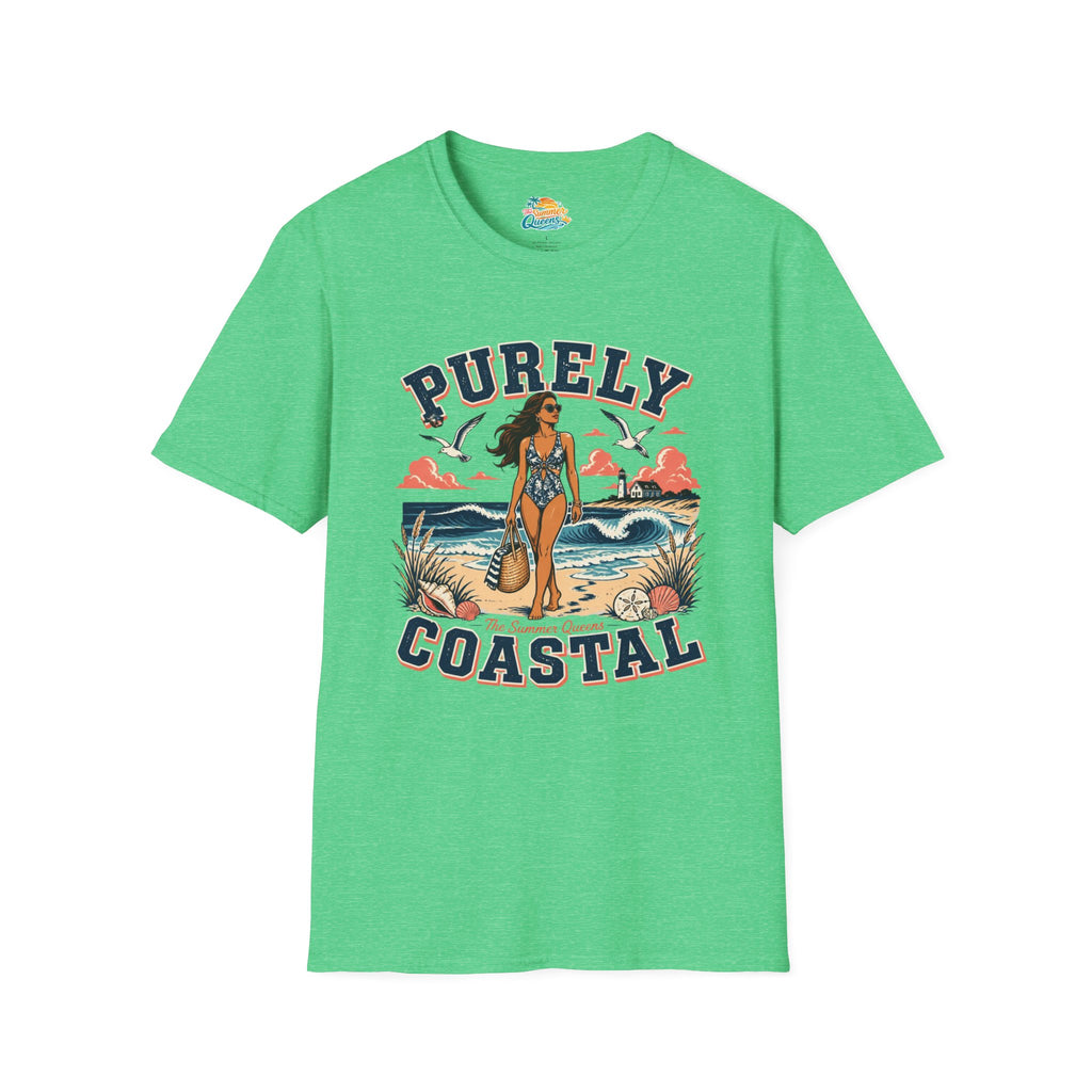 Purely Coastal Queen T‑Shirt — Vintage Beach Swim Graphic