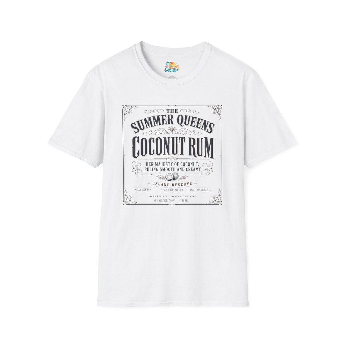 The Summer Queens Coconut Rum Label T-Shirt