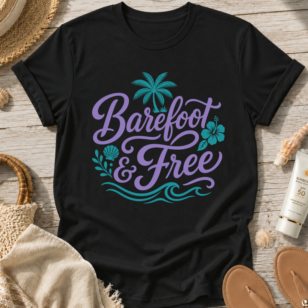 Barefoot & Free Beach T‑Shirt