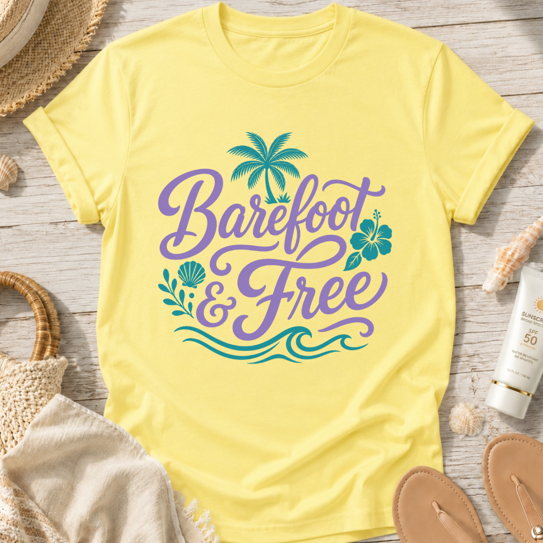 Barefoot & Free Beach T‑Shirt