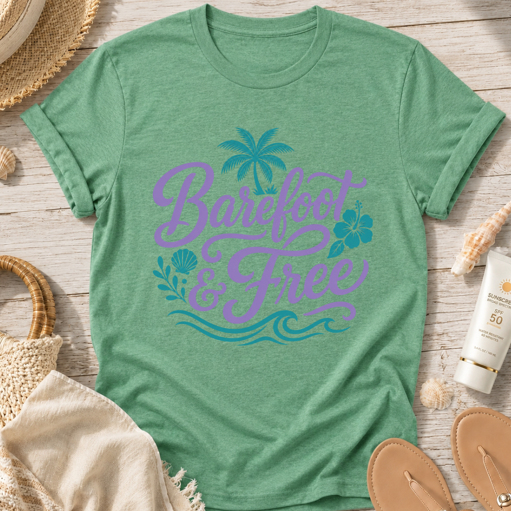 Barefoot & Free Beach T‑Shirt