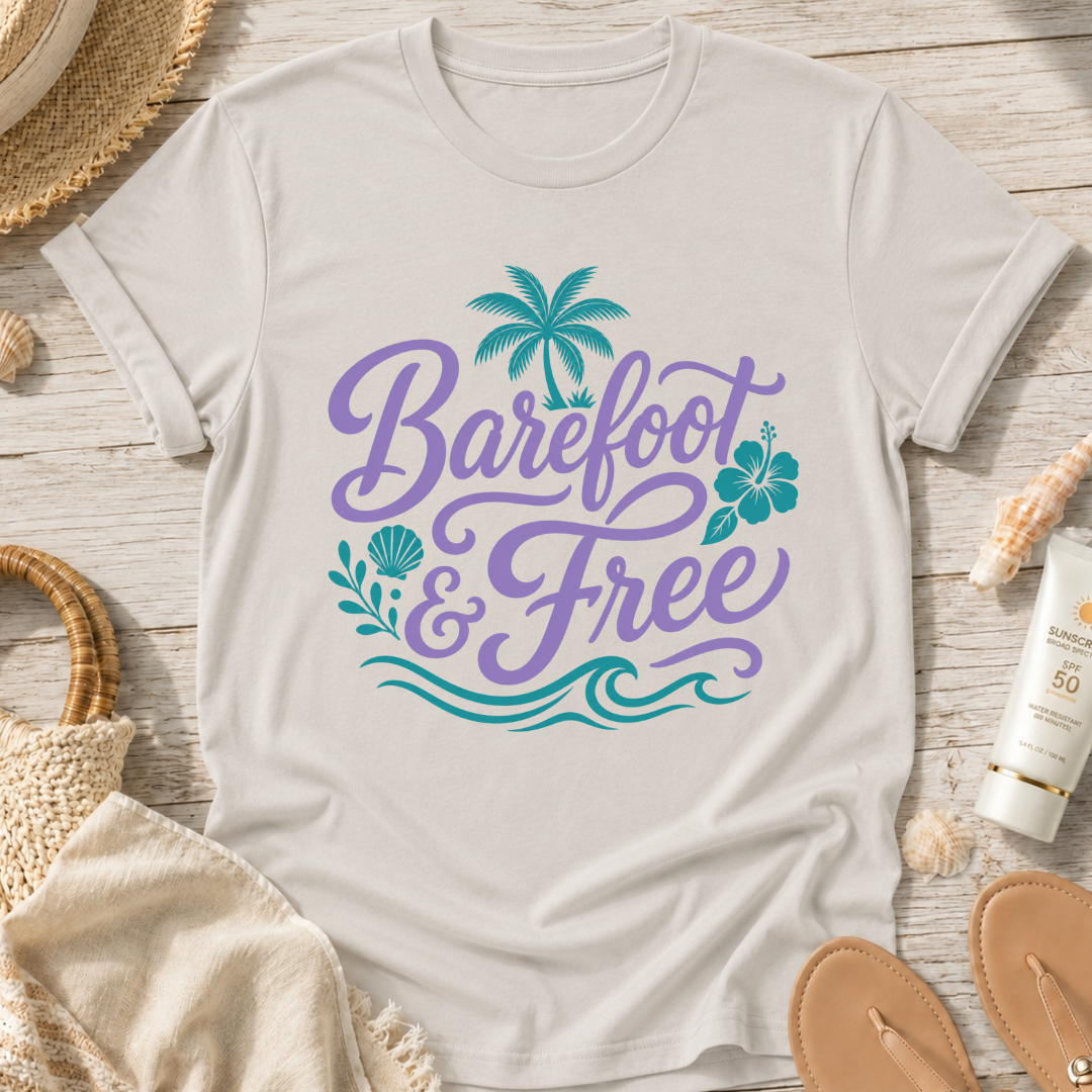 Barefoot & Free Beach T‑Shirt
