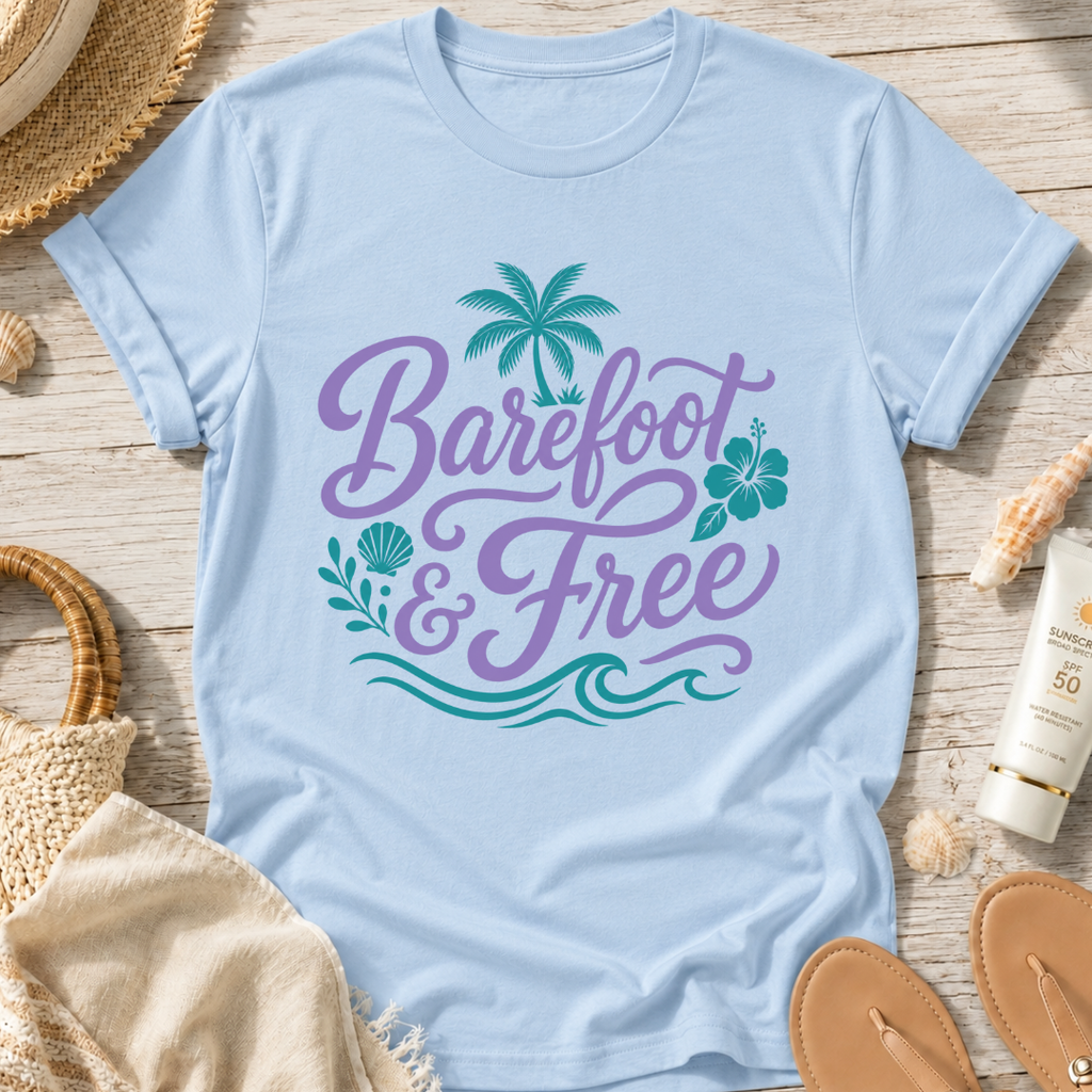 Barefoot & Free Beach T‑Shirt