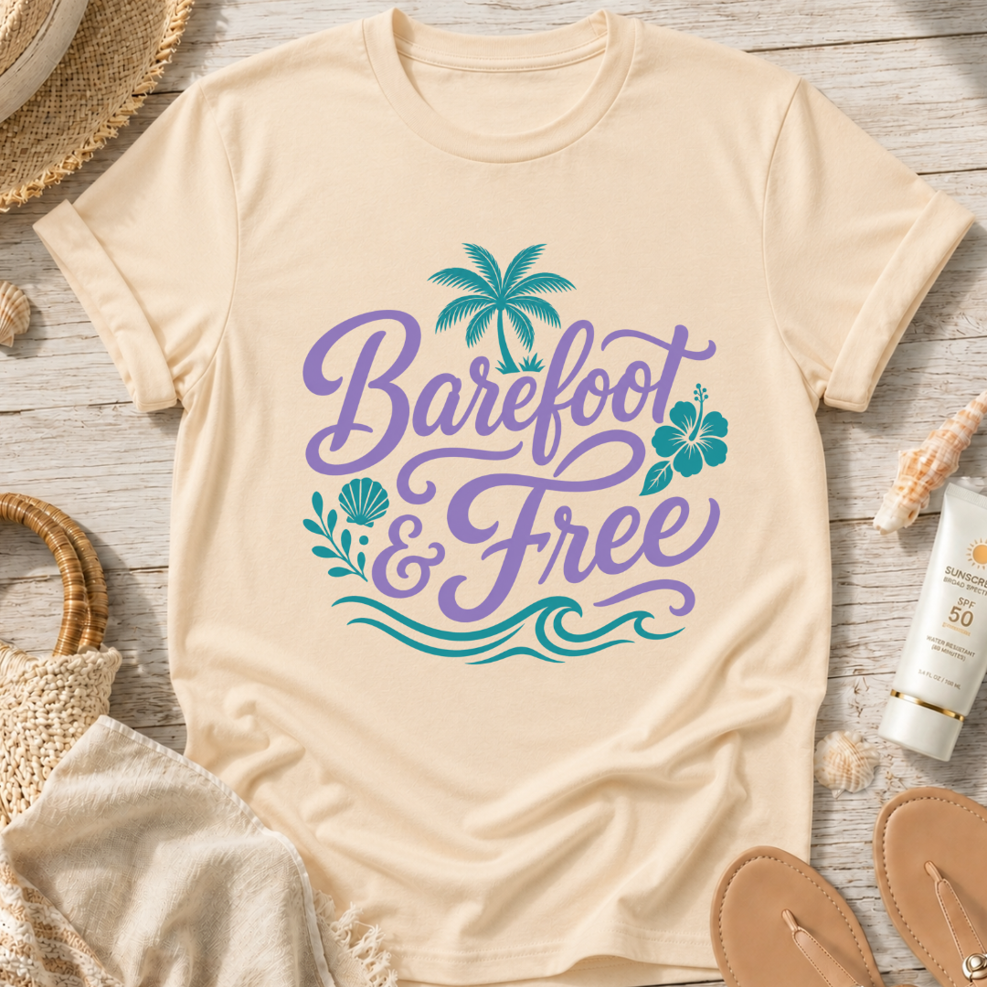 Barefoot & Free Beach T‑Shirt