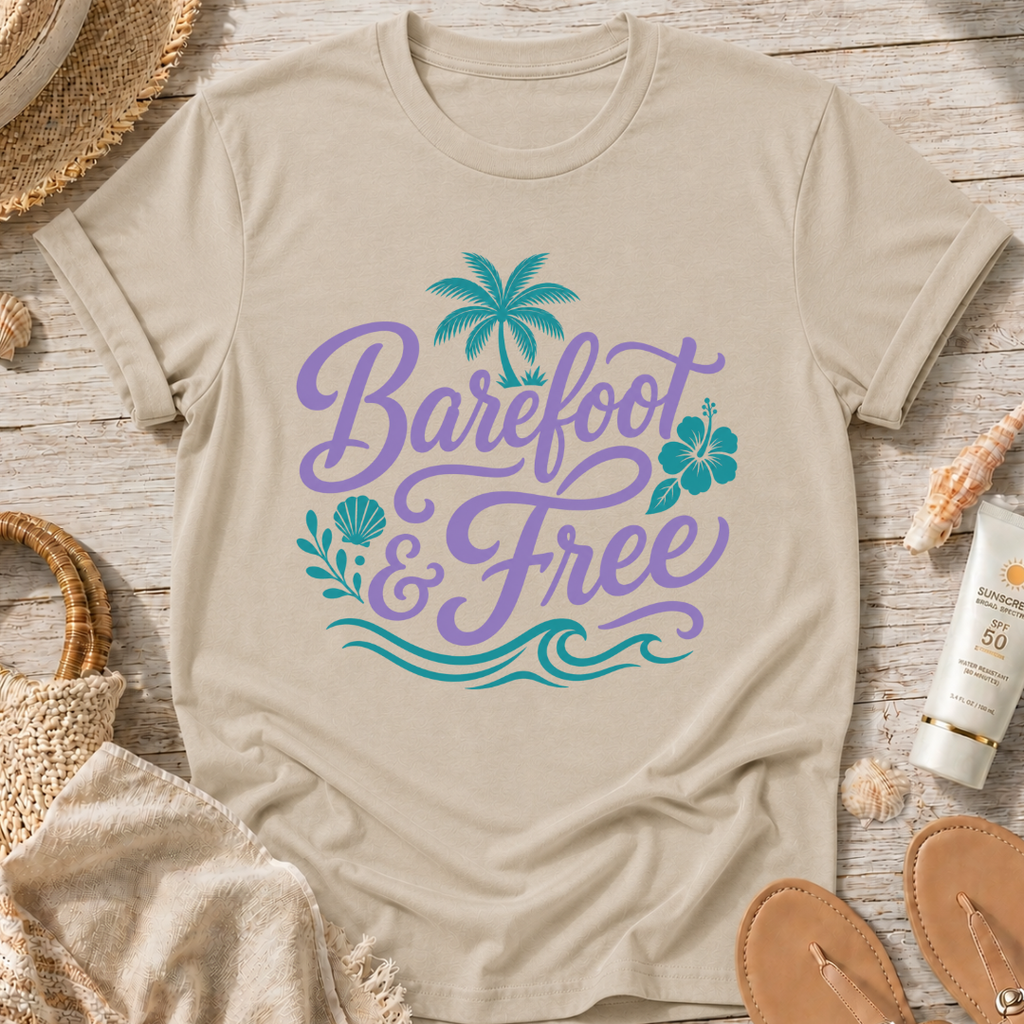 Barefoot & Free Beach T‑Shirt