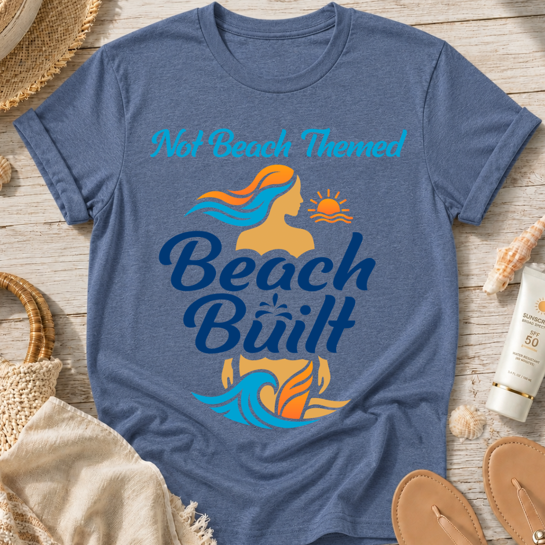 Not Beach Themed, Beach Built T-Shirt — Summer Graphic Tee
