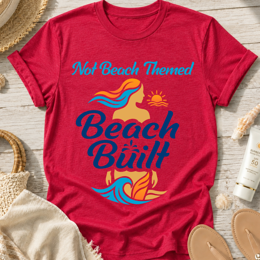 Not Beach Themed, Beach Built T-Shirt — Summer Graphic Tee