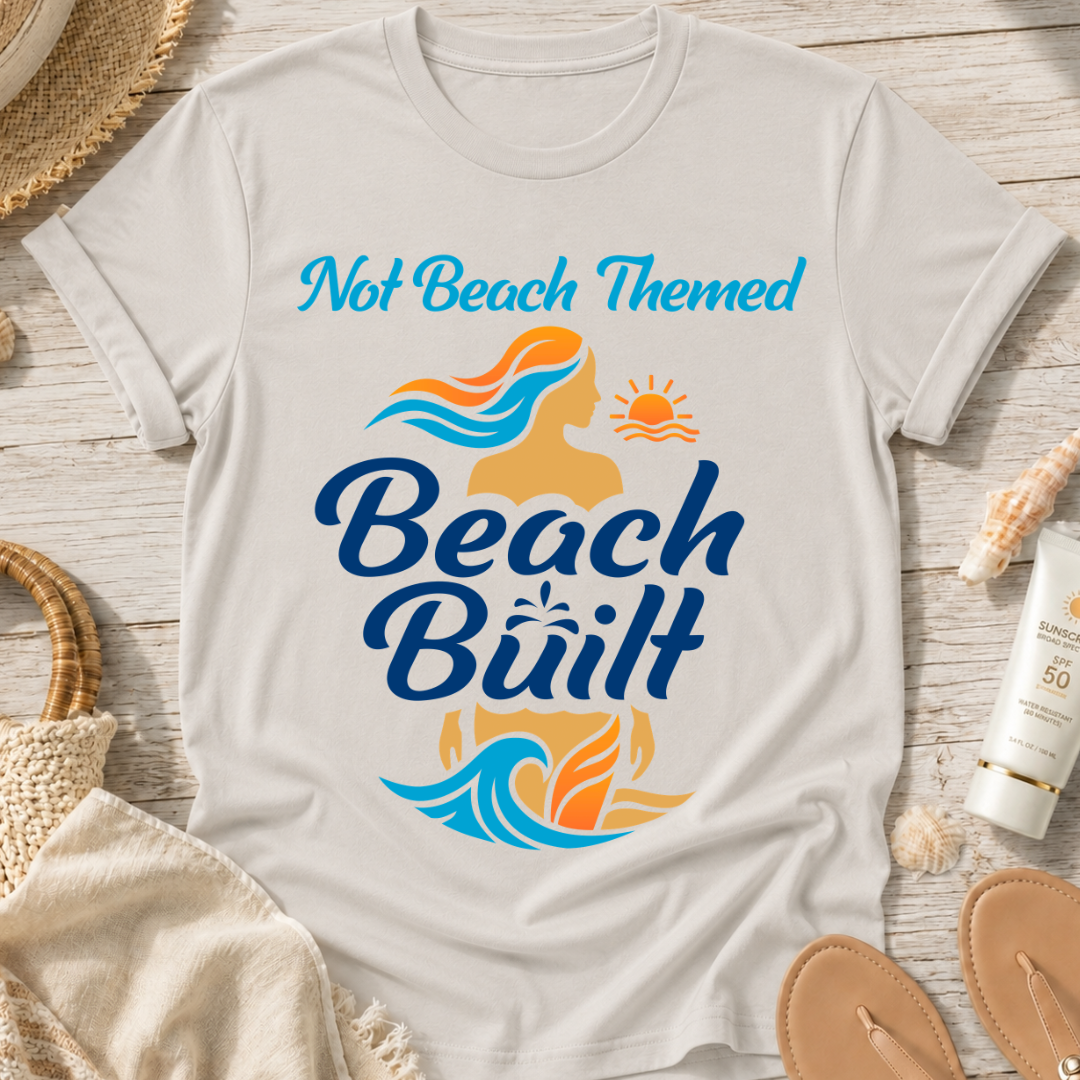 Not Beach Themed, Beach Built T-Shirt — Summer Graphic Tee