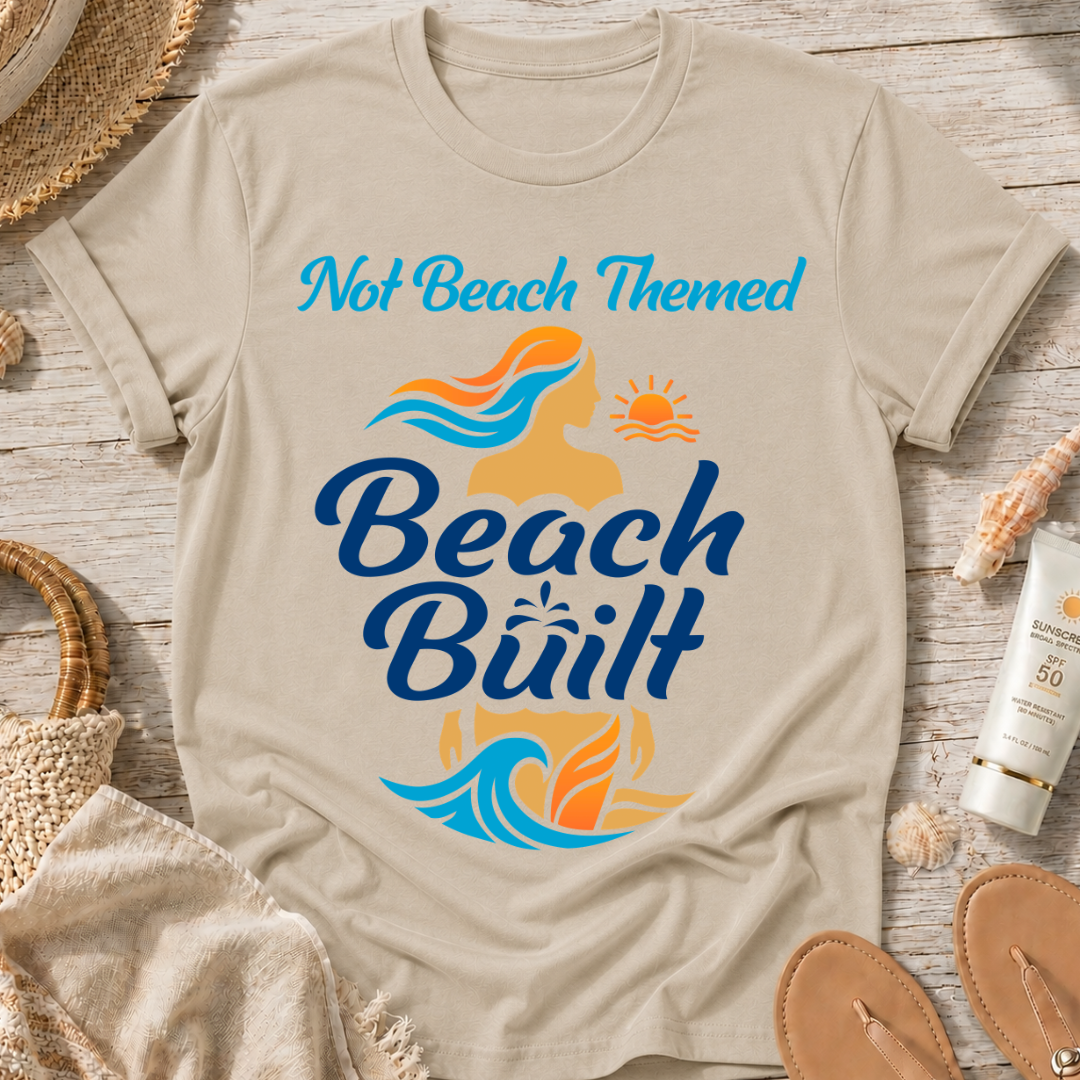 Not Beach Themed, Beach Built T-Shirt — Summer Graphic Tee