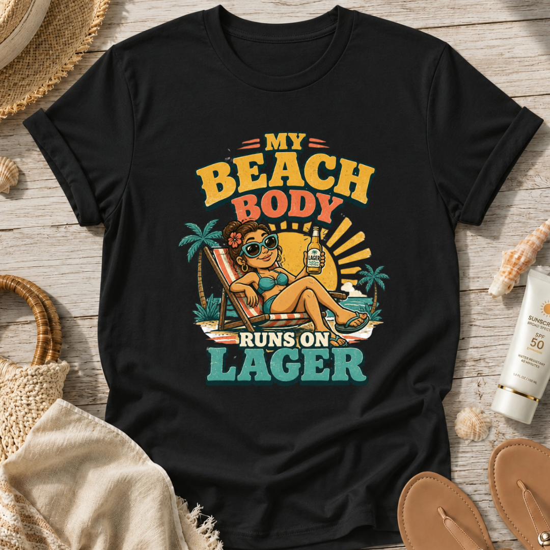 My Beach Body Runs on Lager T-Shirt