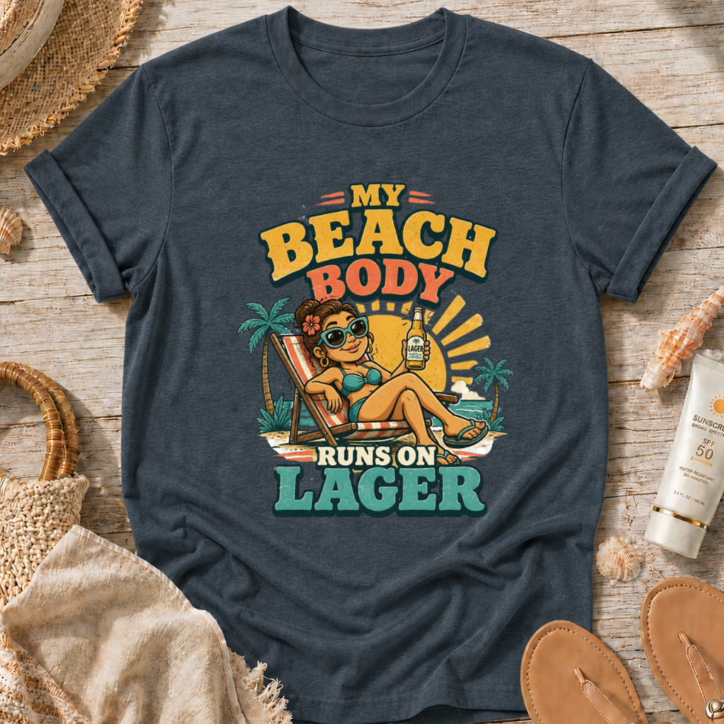 My Beach Body Runs on Lager T-Shirt