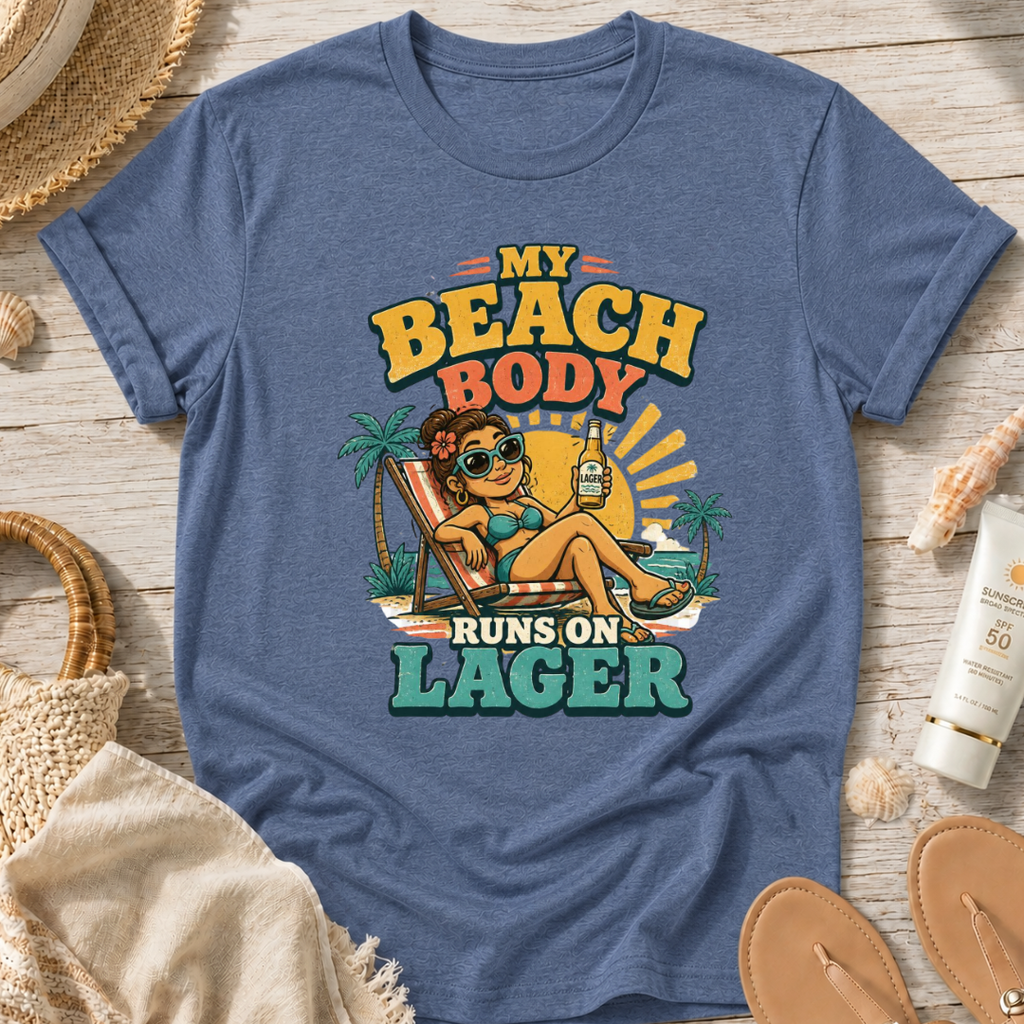 My Beach Body Runs on Lager T-Shirt