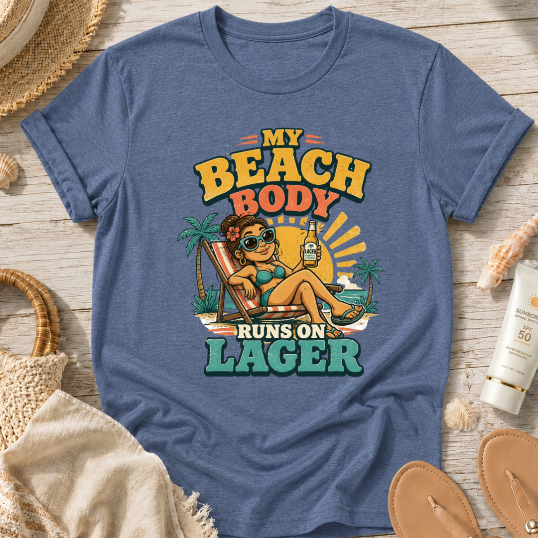 My Beach Body Runs on Lager T-Shirt
