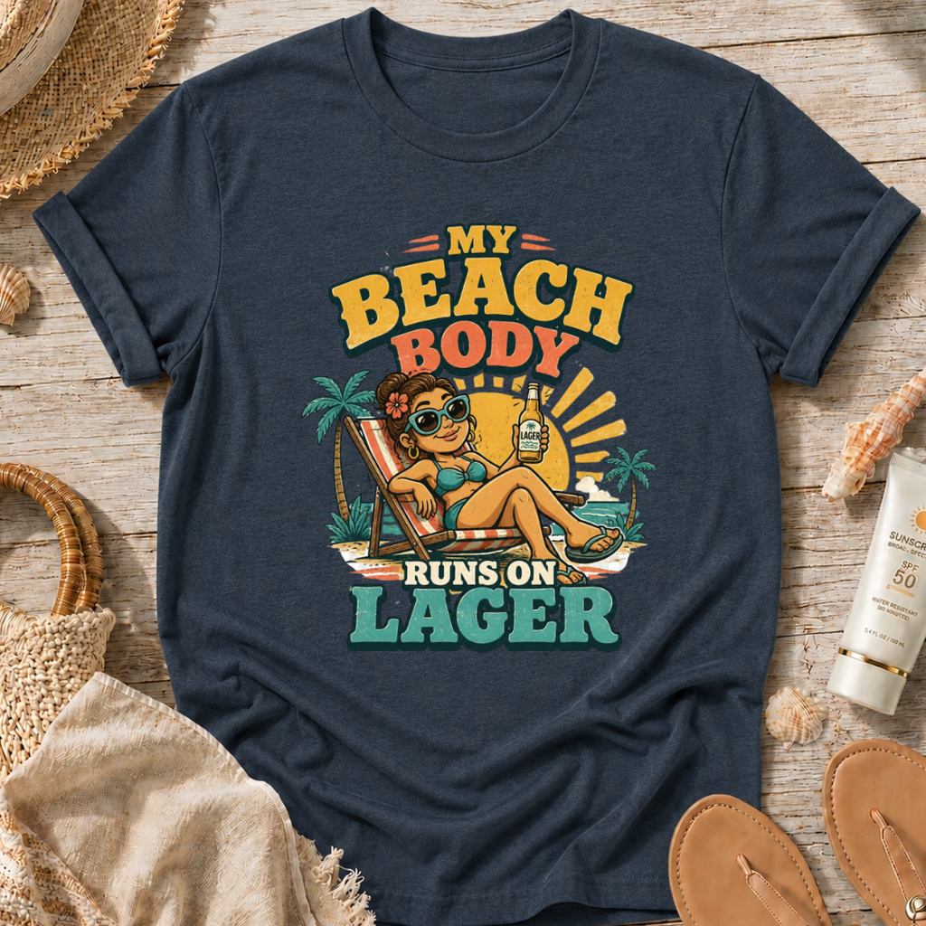 My Beach Body Runs on Lager T-Shirt